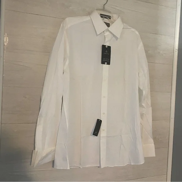 Claiborne | Shirts | Mens Claiborne Long Sleeve Button Front Shirt White Modern  Fit Sz Large | Poshmark